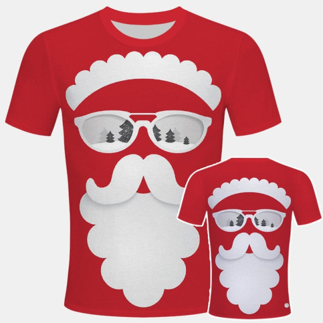 Santa Claus Snowman Christmas Clothes Men T Shirt Classic Tee Tops Man Casual Short Sleeve Fashion Hip Hop Harajuku Streetwear