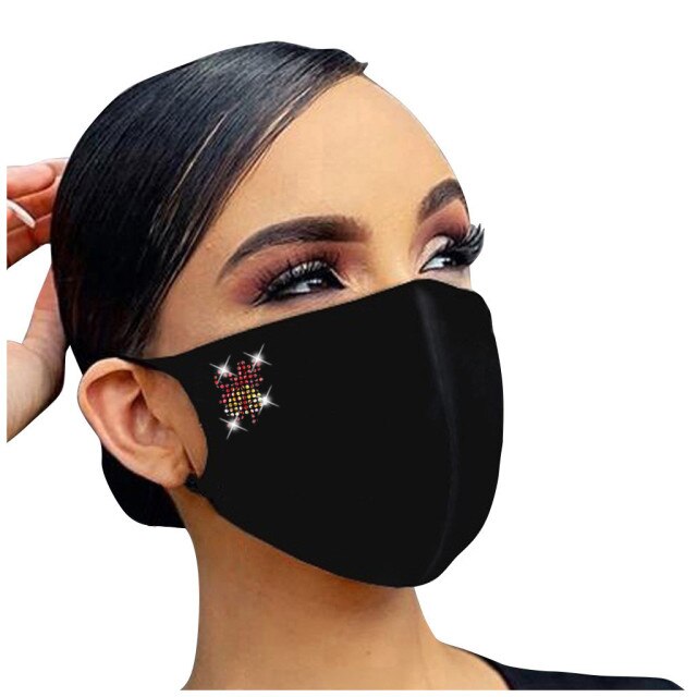 Women Christmas Drill Face Mask Breathable Fashion Cotton Mask Reusable Outdoor Xmas Party Decoration Bandage Facemask Masques