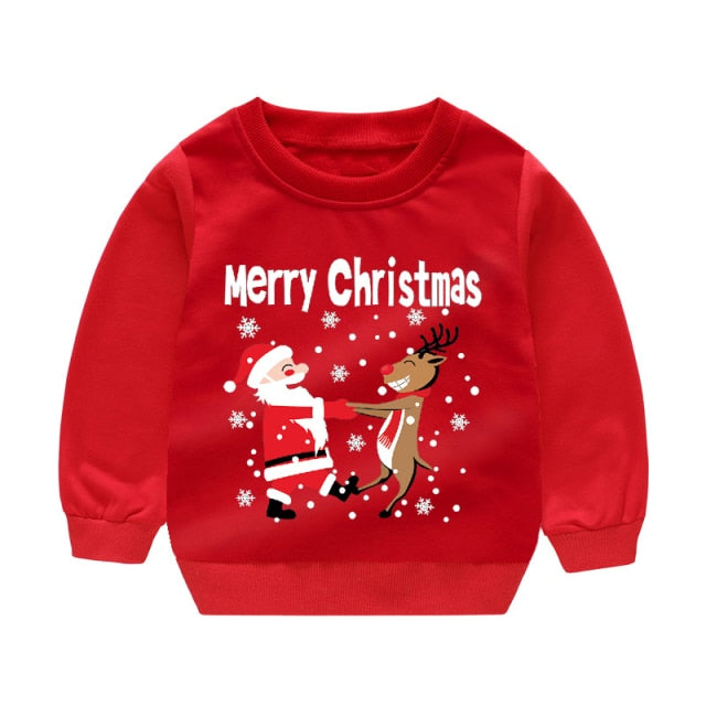 Children's Clothing for Boy Christmas Sweatshirt Baby Boy Santa Sweatsuit Winter T Shirts 2 4 6 Years Kids Winter Causal Clothes