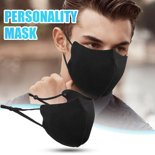 Black Activated Carbon PM2.5 Outdoor Mouth Mask Washable Reuse Face Mask Adult Adjustable Facemask Cosplay Decoration