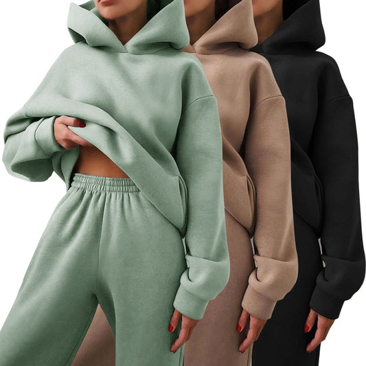 Women's Tracksuit Suit Autumn Fashion Warm Hoodie Sweatshirts Two pieces Oversized Causal Hoody Pullovers Long Pant Sets