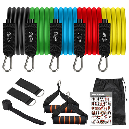 Bodybuilding Resistance Bands Gym Rubber Sport Elastic Fitness Sports Accessories Portable Equipment 100LBS Tape Bands