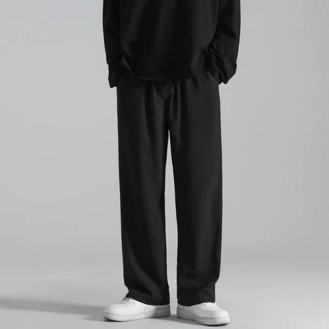 Summer Men's Wide Leg Pants Oversized Baggy Informal Tracksuit Menswear Plus Size Harajuku Male Korean Work Clothing 2021