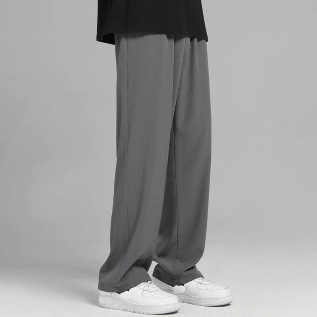 Summer Men's Wide Leg Pants Oversized Baggy Informal Tracksuit Menswear Plus Size Harajuku Male Korean Work Clothing 2021