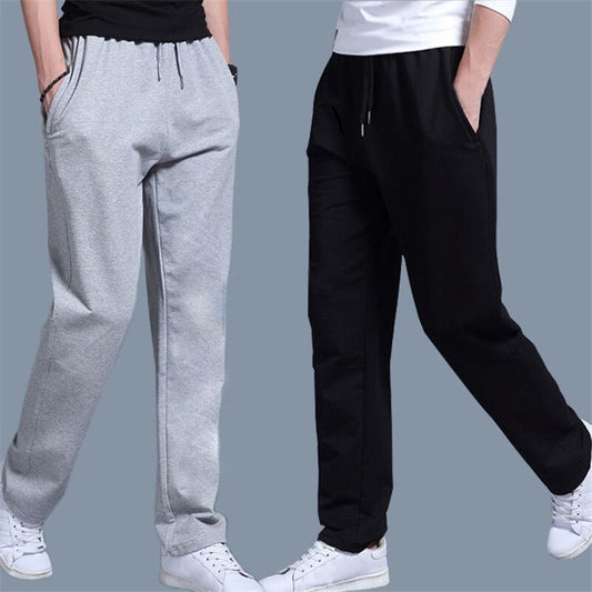 Mens Jogging Sweatpants Sportswear Casual Tracksuit Sports Pants Trousers Oversize Wide Leg Autumn Clothing Black Grey