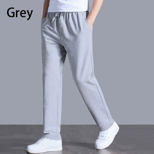 Mens Jogging Sweatpants Sportswear Casual Tracksuit Sports Pants Trousers Oversize Wide Leg Autumn Clothing Black Grey