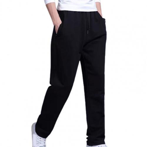 Cotton Joggers Men Jogging Sweatpants Sportswear Knit Tracksuit Sports Pants Trousers Wide Leg Comfy Casual Long Pants Plus Size