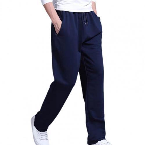 Cotton Joggers Men Jogging Sweatpants Sportswear Knit Tracksuit Sports Pants Trousers Wide Leg Comfy Casual Long Pants Plus Size