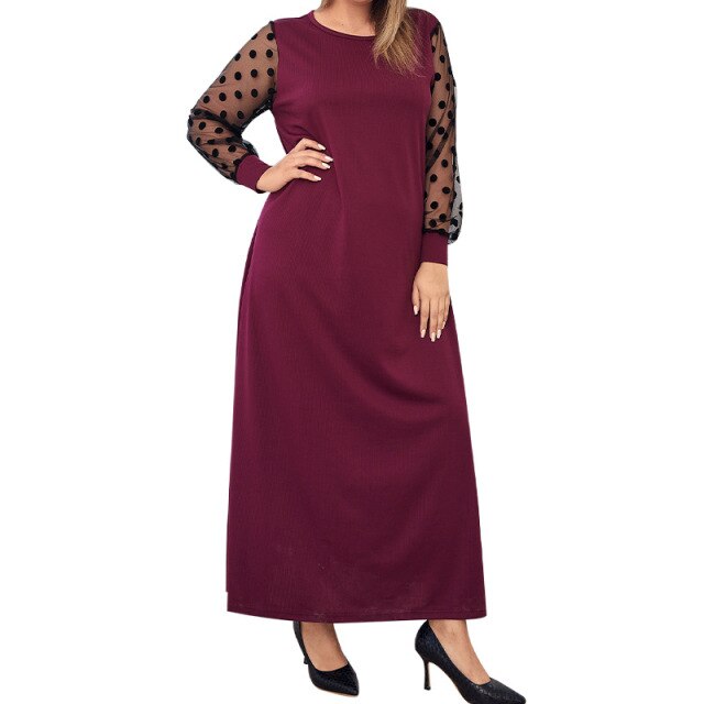 Plus Size Party Women's Evening Dress Elegant Long Casual Dresses 2021Red Wide Autumn New Free Shipping Midi Dresses 4xl 5xl