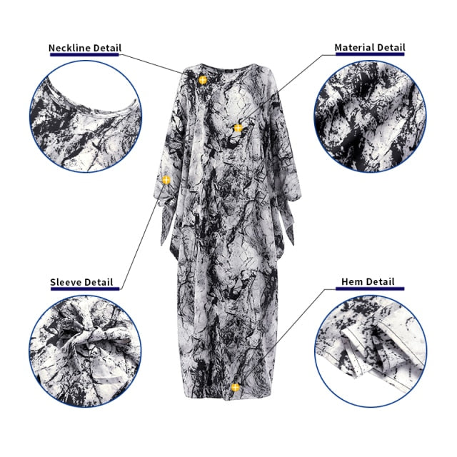 VONDA Vintage Maxi Robe Printed Long Party Dress for Women