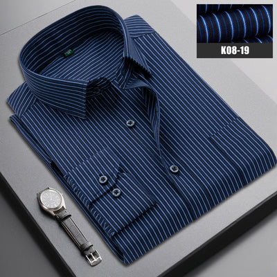 2022 Brand New Men Shirt Male Dress Shirts Striped Men&#39;s Casual Long Sleeve Business Formal Plaid Shirt camisa social