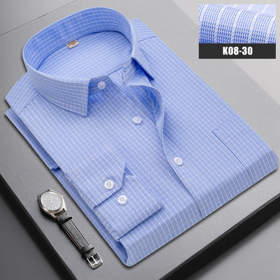 2022 Brand New Men Shirt Male Dress Shirts Striped Men&#39;s Casual Long Sleeve Business Formal Plaid Shirt camisa social