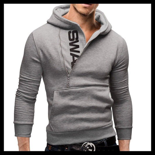 New Brand Men&#39;s Hoodies 2021 Male Casual Hoodies Sweatshirts Fall/Winter Mens Casual Letter Side Zipper Outdoor Jacket Tops