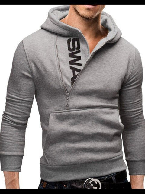 New Brand Men&#39;s Hoodies 2021 Male Casual Hoodies Sweatshirts Fall/Winter Mens Casual Letter Side Zipper Outdoor Jacket Tops