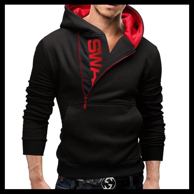 New Brand Men&#39;s Hoodies 2021 Male Casual Hoodies Sweatshirts Fall/Winter Mens Casual Letter Side Zipper Outdoor Jacket Tops