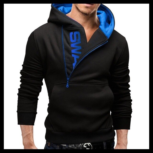 New Brand Men&#39;s Hoodies 2021 Male Casual Hoodies Sweatshirts Fall/Winter Mens Casual Letter Side Zipper Outdoor Jacket Tops