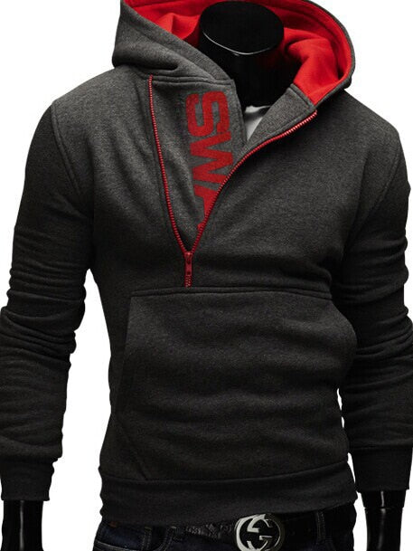 New Brand Men&#39;s Hoodies 2021 Male Casual Hoodies Sweatshirts Fall/Winter Mens Casual Letter Side Zipper Outdoor Jacket Tops