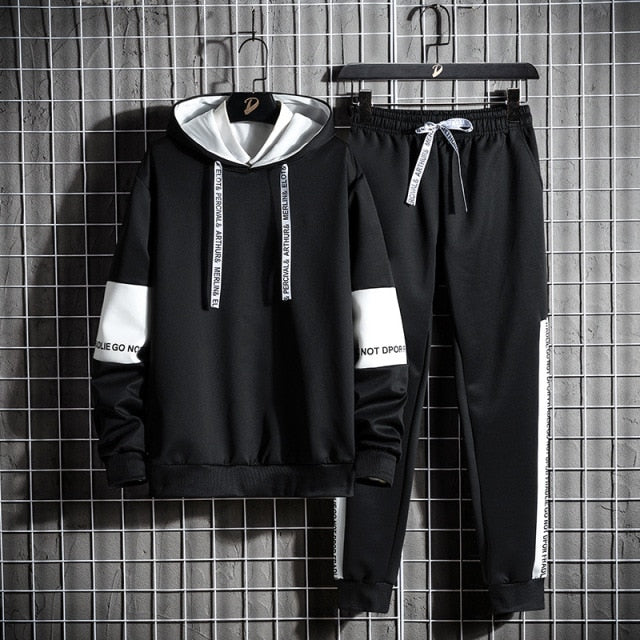 Casual Tracksuit Men Hooded Sweatshirt Outfit Spring Autumn Mens Sets Sportswear 2021 Male Hoodie+Pants 2PCS Jogging Sports Suit