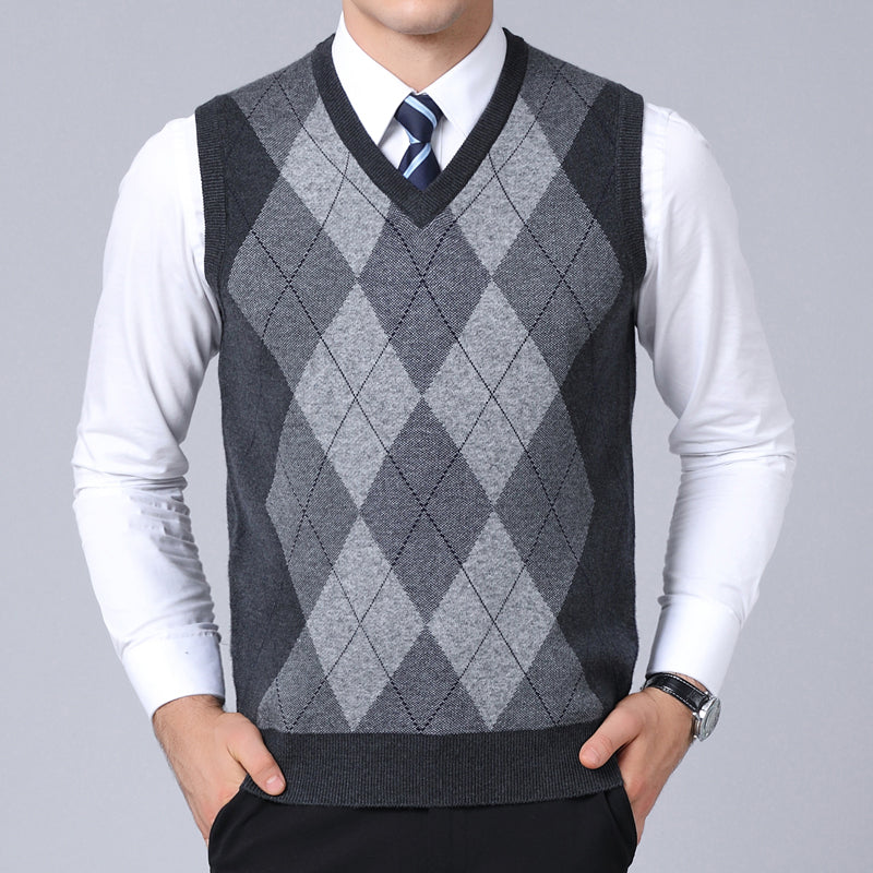 Neatly Crafted Fashion Brand Sweater For Men, Pullover Plaid Slim Fit Jumper