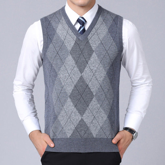 Neatly Crafted Fashion Brand Sweater For Men, Pullover Plaid Slim Fit Jumper