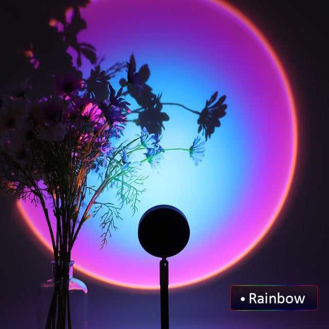 Suntech, Sunset Projection Lamp, USB Rainbow Sunset Lamp Color Changing App Control,180 Degree Rotation SunSet Projection Lamp