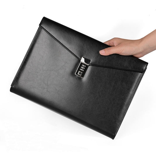 File Folder A4 Document Bag with Lock Padfolio Fichario Office Briefcase Organzier Executive Cabinet Manager Bag Stationery Kit