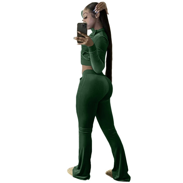 2022 Clothing Spring Autumn Women Outdoor Casual Sports Set Solid Velvet Two Piece Set Top and Pants Tracksuit Sweatsuit Outfits