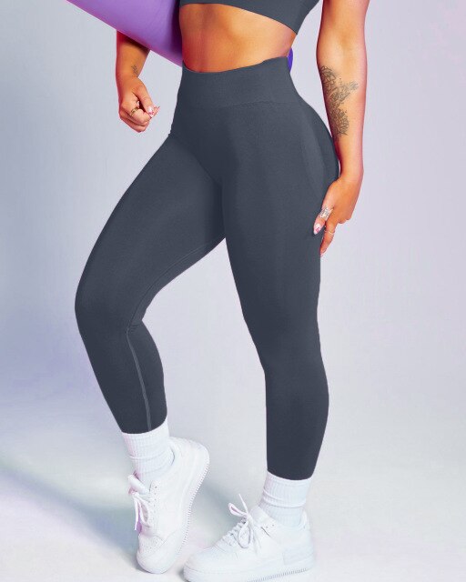 Seamless Women Yoga Set Sportswear High Waist Hip lift Legging