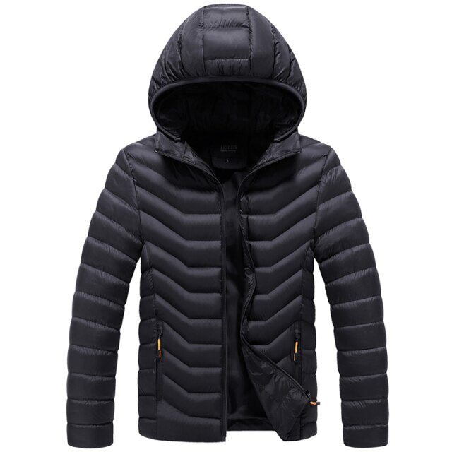 Light Weight Winter Parkas Men Fad New Casual Zipper Coat Thick Jacket Mens Vogue Outwear Windproof Warm Parka Coat