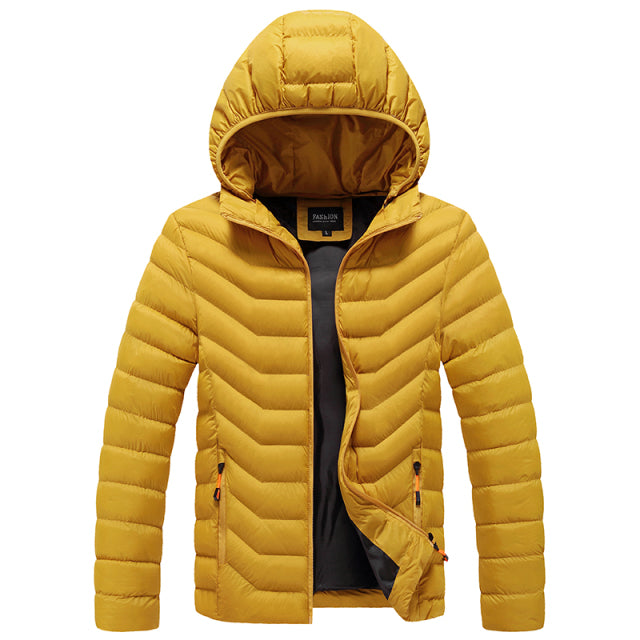 Light Weight Winter Parkas Men Fad New Casual Zipper Coat Thick Jacket Mens Vogue Outwear Windproof Warm Parka Coat