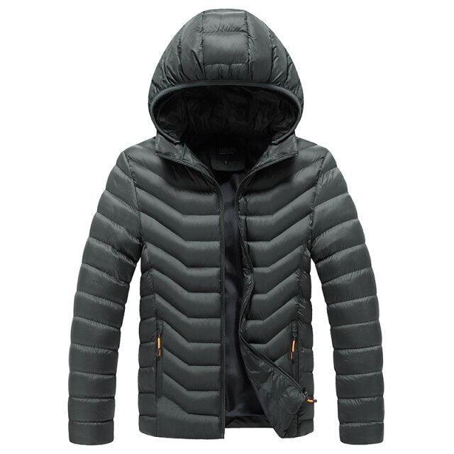 Light Weight Winter Parkas Men Fad New Casual Zipper Coat Thick Jacket Mens Vogue Outwear Windproof Warm Parka Coat