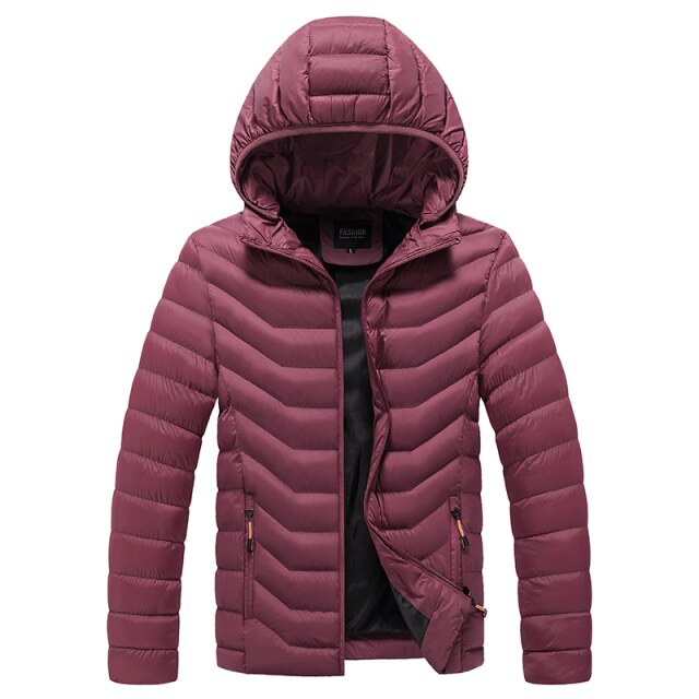 Light Weight Winter Parkas Men Fad New Casual Zipper Coat Thick Jacket Mens Vogue Outwear Windproof Warm Parka Coat