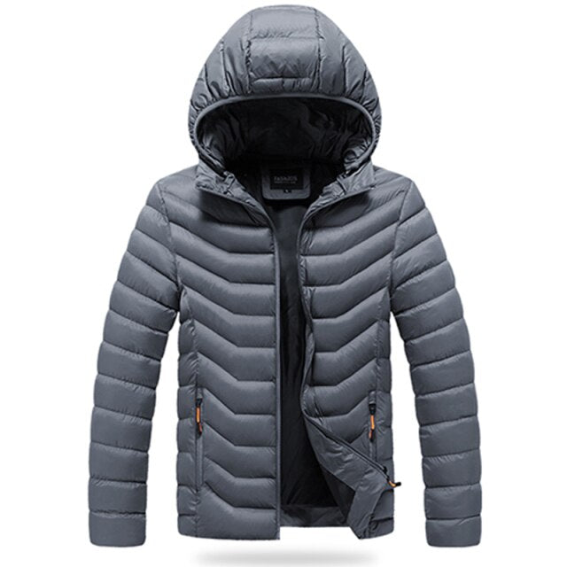 Light Weight Winter Parkas Men Fad New Casual Zipper Coat Thick Jacket Mens Vogue Outwear Windproof Warm Parka Coat