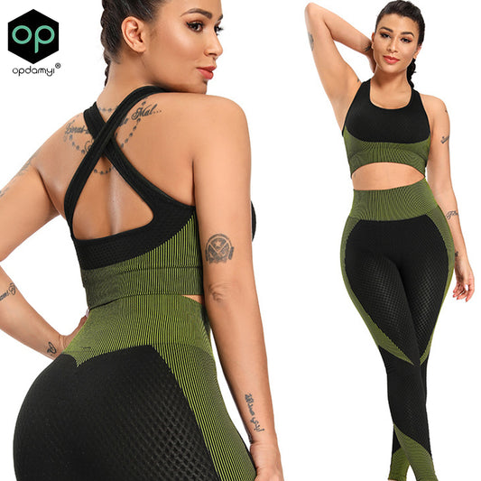 Leggings For Fitness Women Sportwear Seamless High Waist Sports Bras+Pants GymYoga Set Sport Outfit For Women Tracksuit Clothing