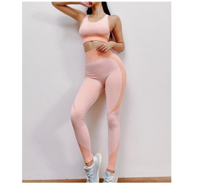 Leggings For Fitness Women Sportwear Seamless High Waist Sports Bras+Pants GymYoga Set Sport Outfit For Women Tracksuit Clothing